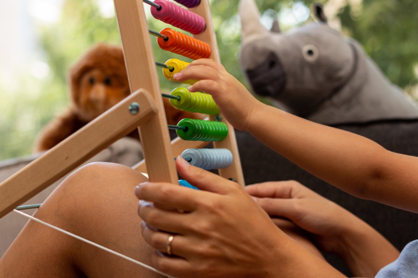 Supportive learning activity with colourful educational tools